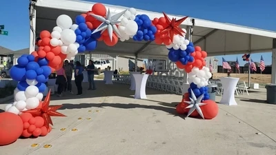 Red, White, and Blue Organic Balloon Arch