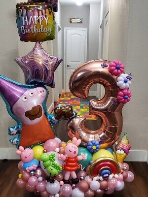 Peppa Pig Birthday Bouquet W/ 1 Foil Number Only