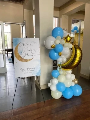 Over The Moon Baby Shower Columns