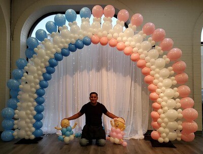 Gender Reveal Arch W/Balloon Babies
