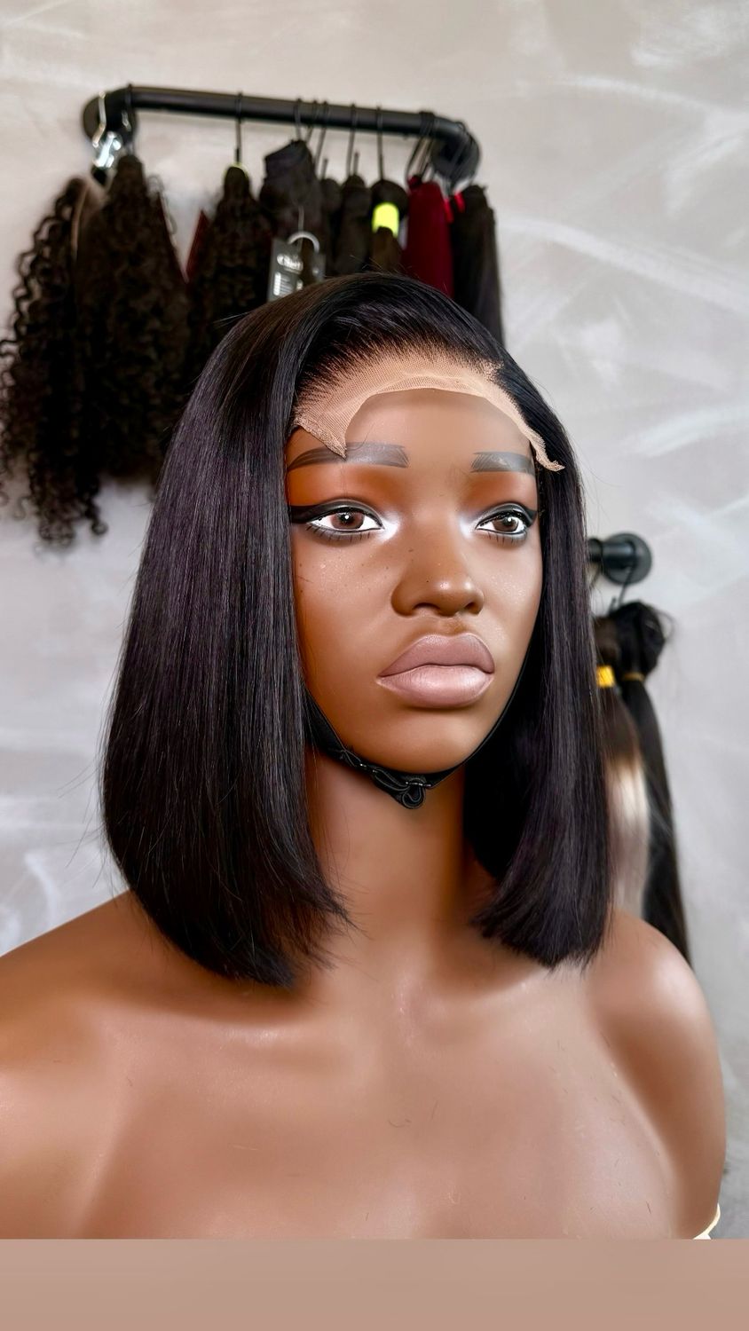 Bob 5*5 lace transparent 12" pouce cheveux humain