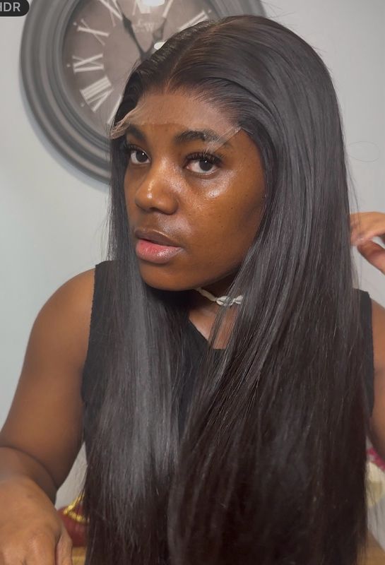 Unité: Gloria wig straight 100% humain perruque de haute qualité 5*5 lace wig HD 24" pouce 