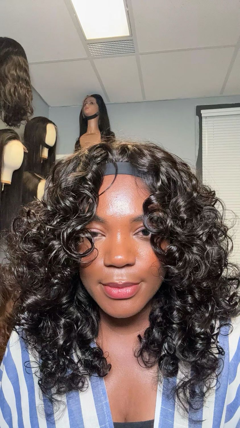 Banbo wig India hair perruque humain 300% densité sans colle 