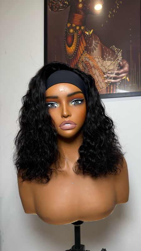 CHEZFELY Wig Bandeau 14 pouces – Cheveux Humains 100 % – Densité 250 %