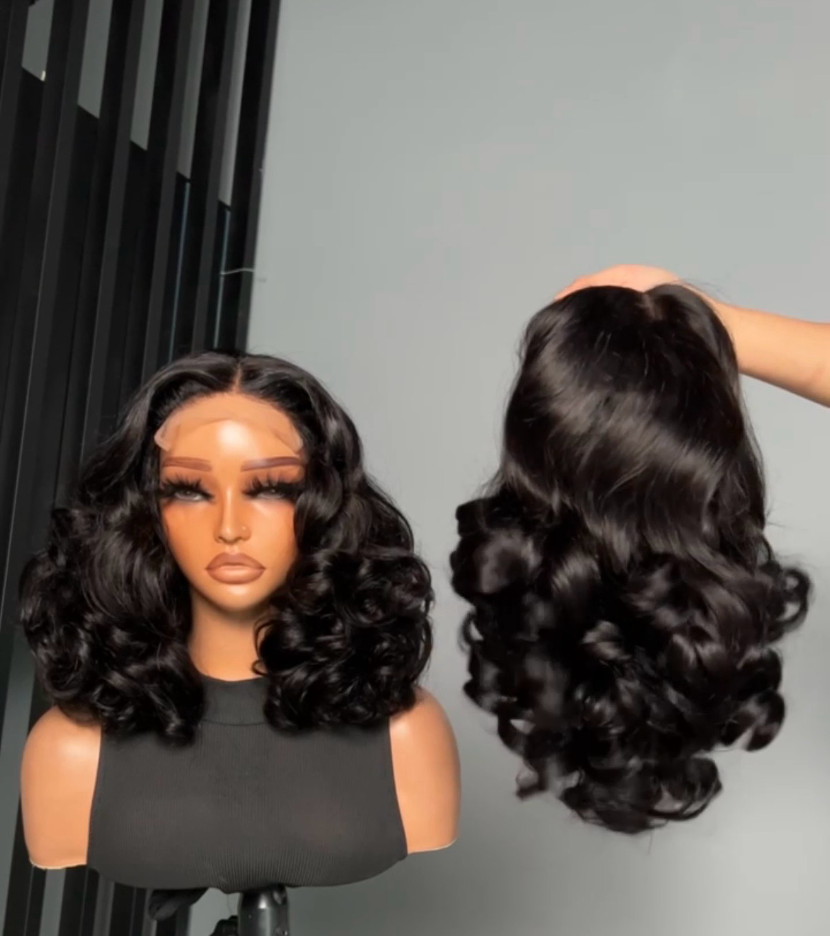 CHEZFELY NAO en cheveux vietnamiens 100 % humains, Body Wave, 14 pouces, 5×5 Lace transparente.