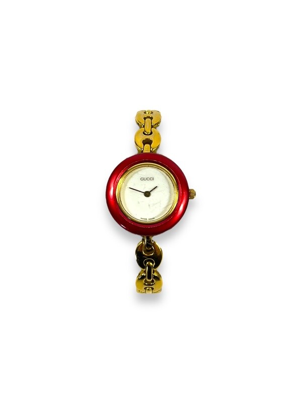 Gucci Gold Chain Watch Bezel Set