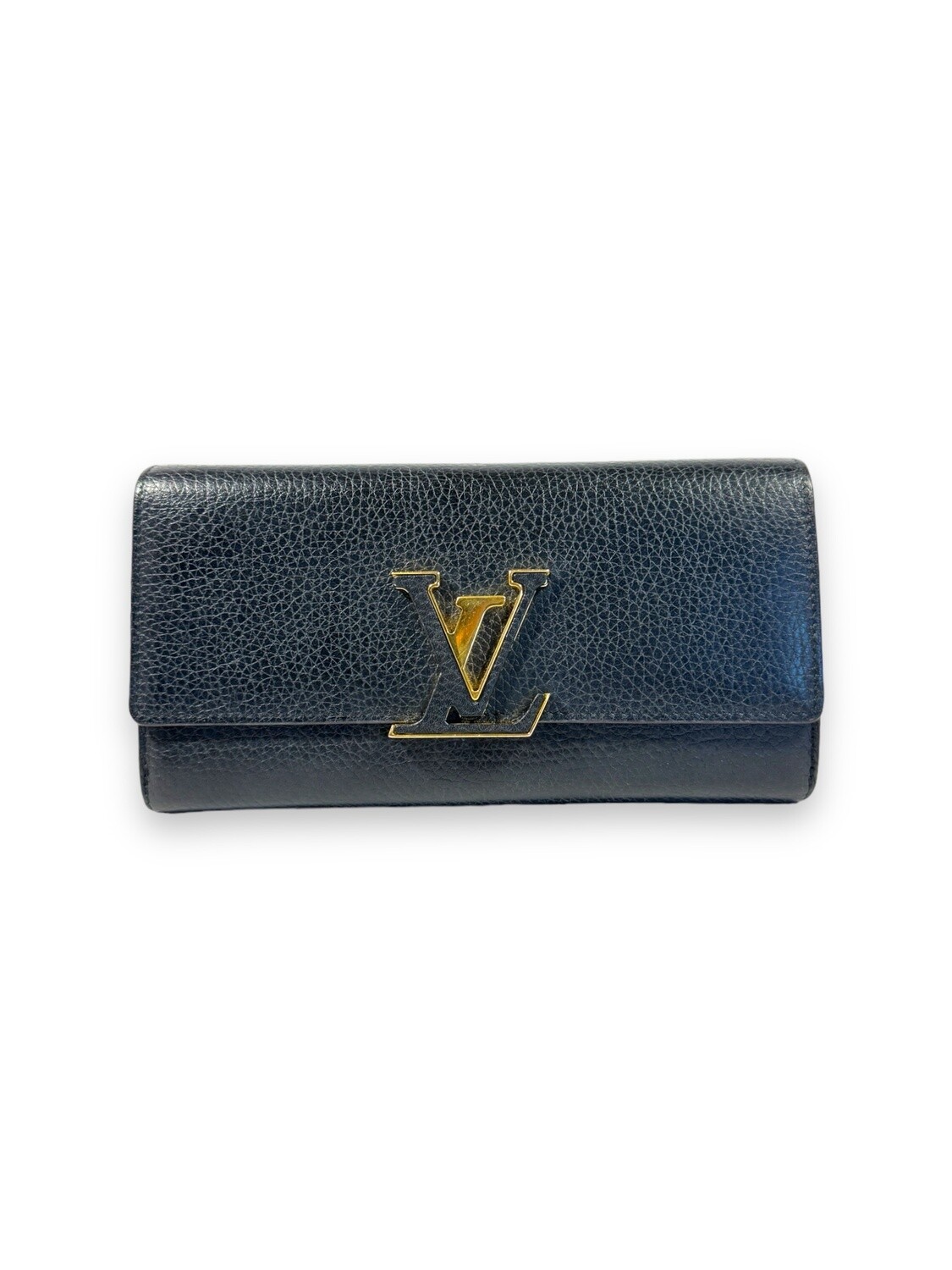 Louis Vuitton Black Capucines Long Wallet