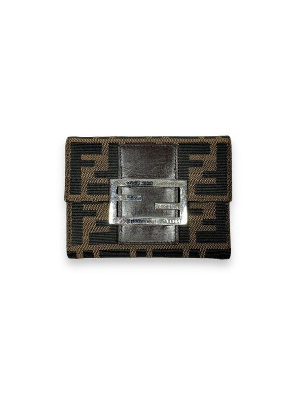 Fendi Zucca Canvas Compact Trifold Wallet