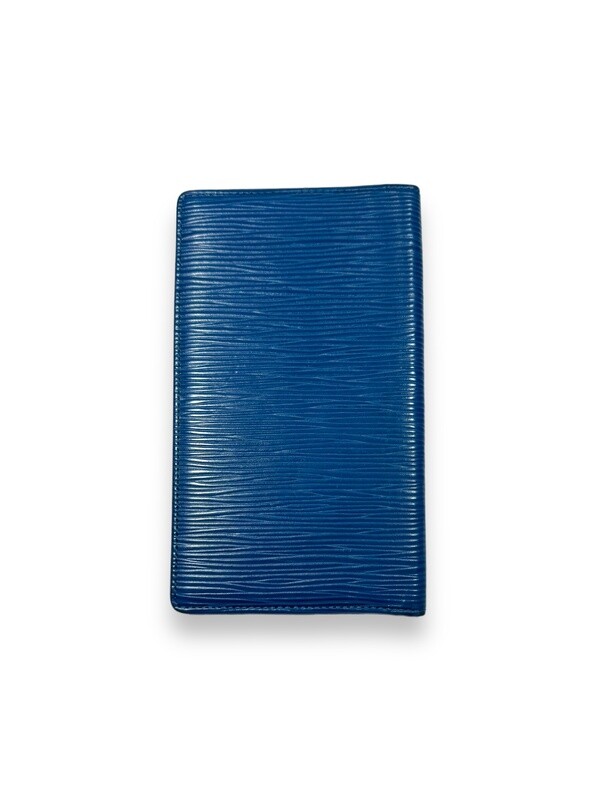 Louis Vuitton Blue Epi Checkbook Cover