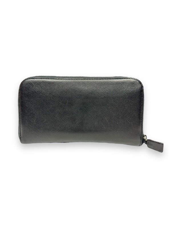 Prada Classic Black Saffiano Canvas Leather Wallet