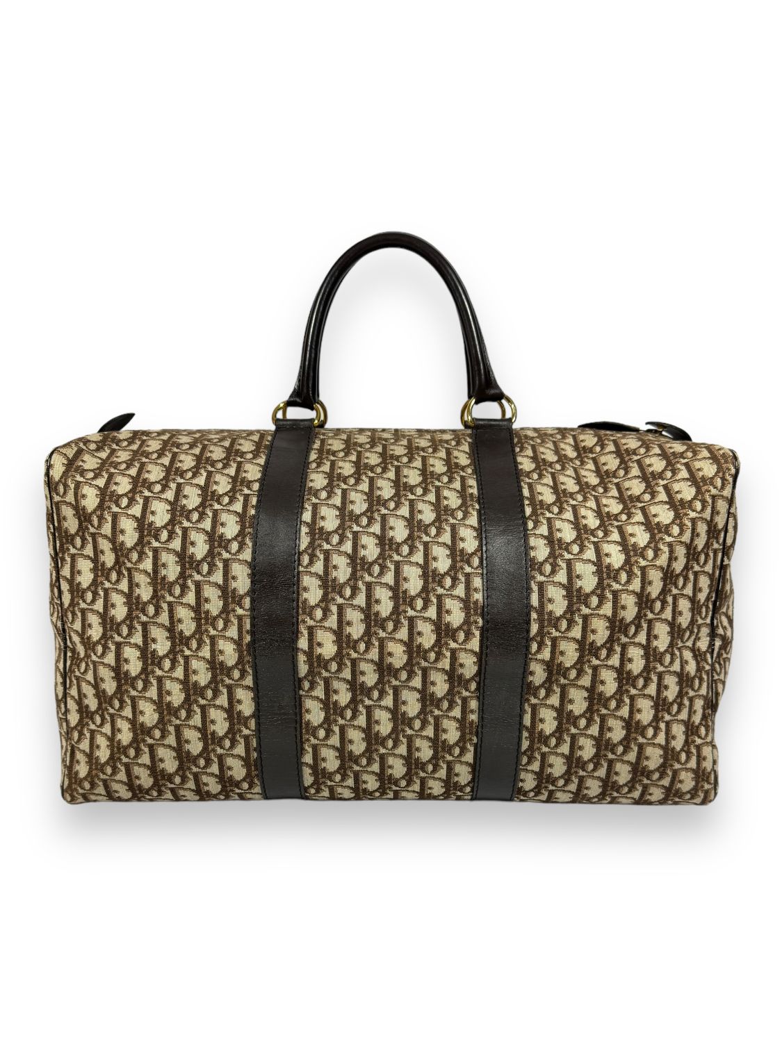Christian Dior Vintage Trotter Monogram Duffle Bag Brown