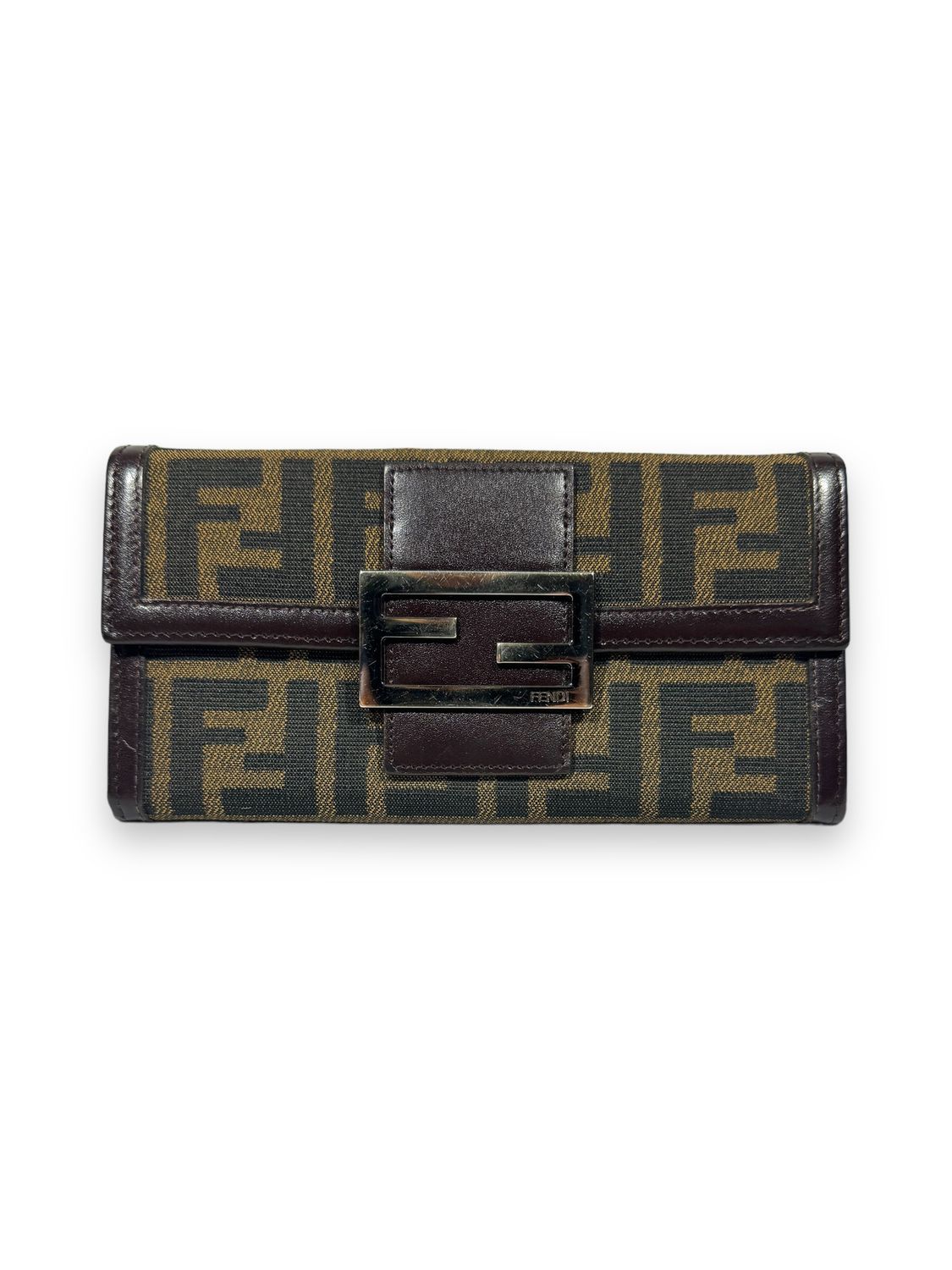 Fendi Zucca FF Logo Canvas Continental Wallet