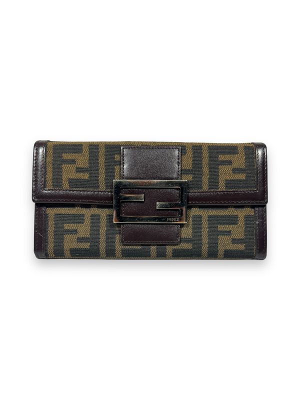Fendi Zucca FF Logo Canvas Continental Wallet