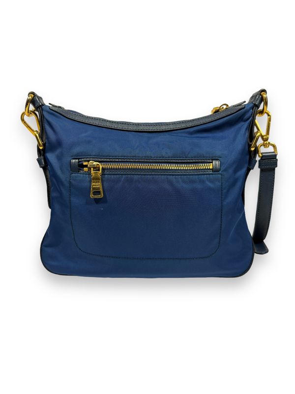 Prada Royal Blue Nylon and Leather Crossbody