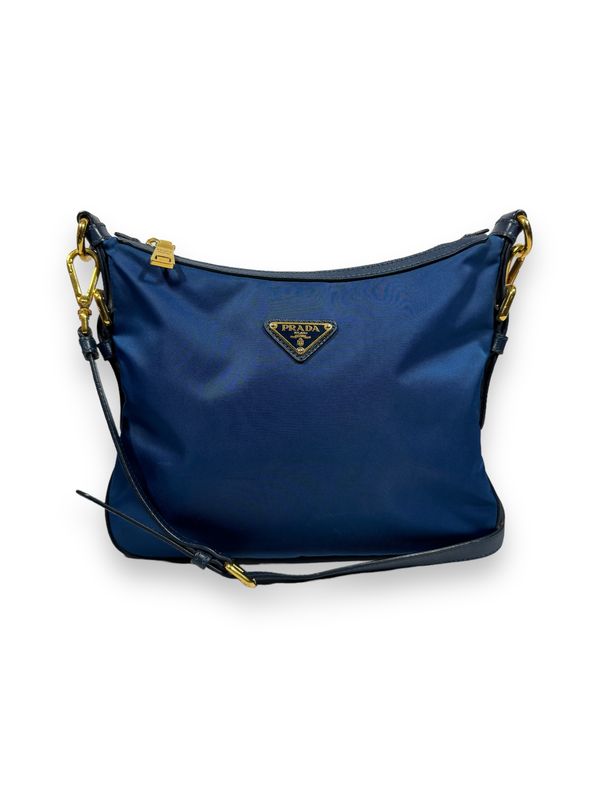 Prada Royal Blue Nylon and Leather Crossbody