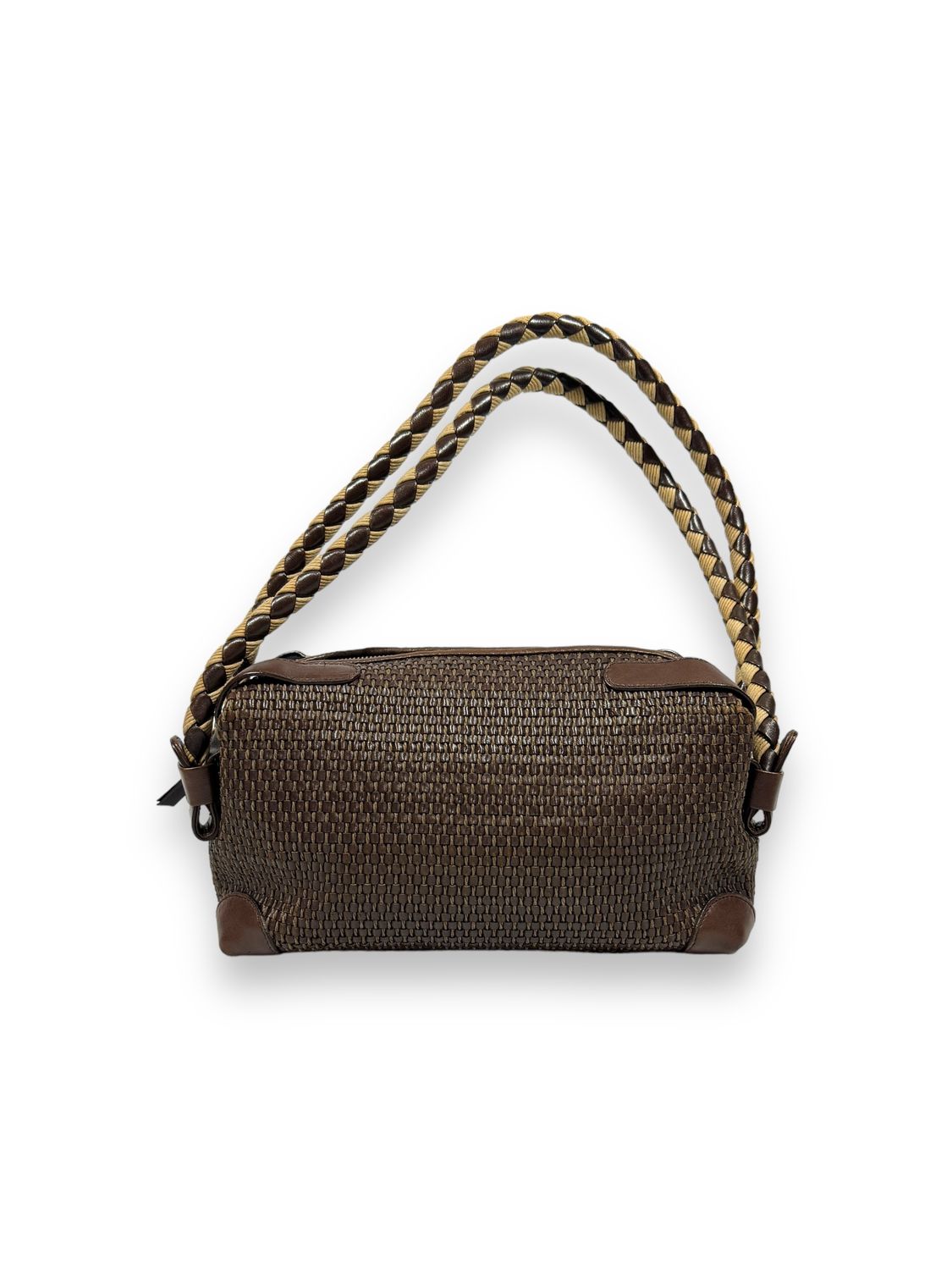 Bottega Veneta Vintage Weave Brown Shoulder Bag