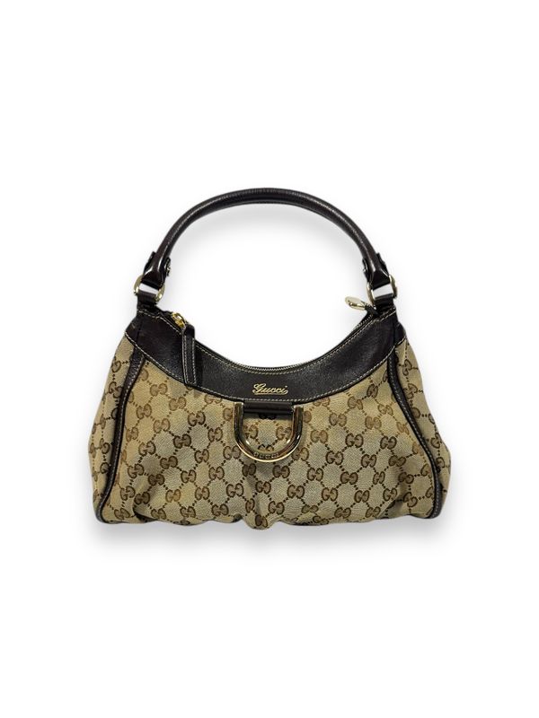Gucci Monogram Medium D Ring Gold Hobo