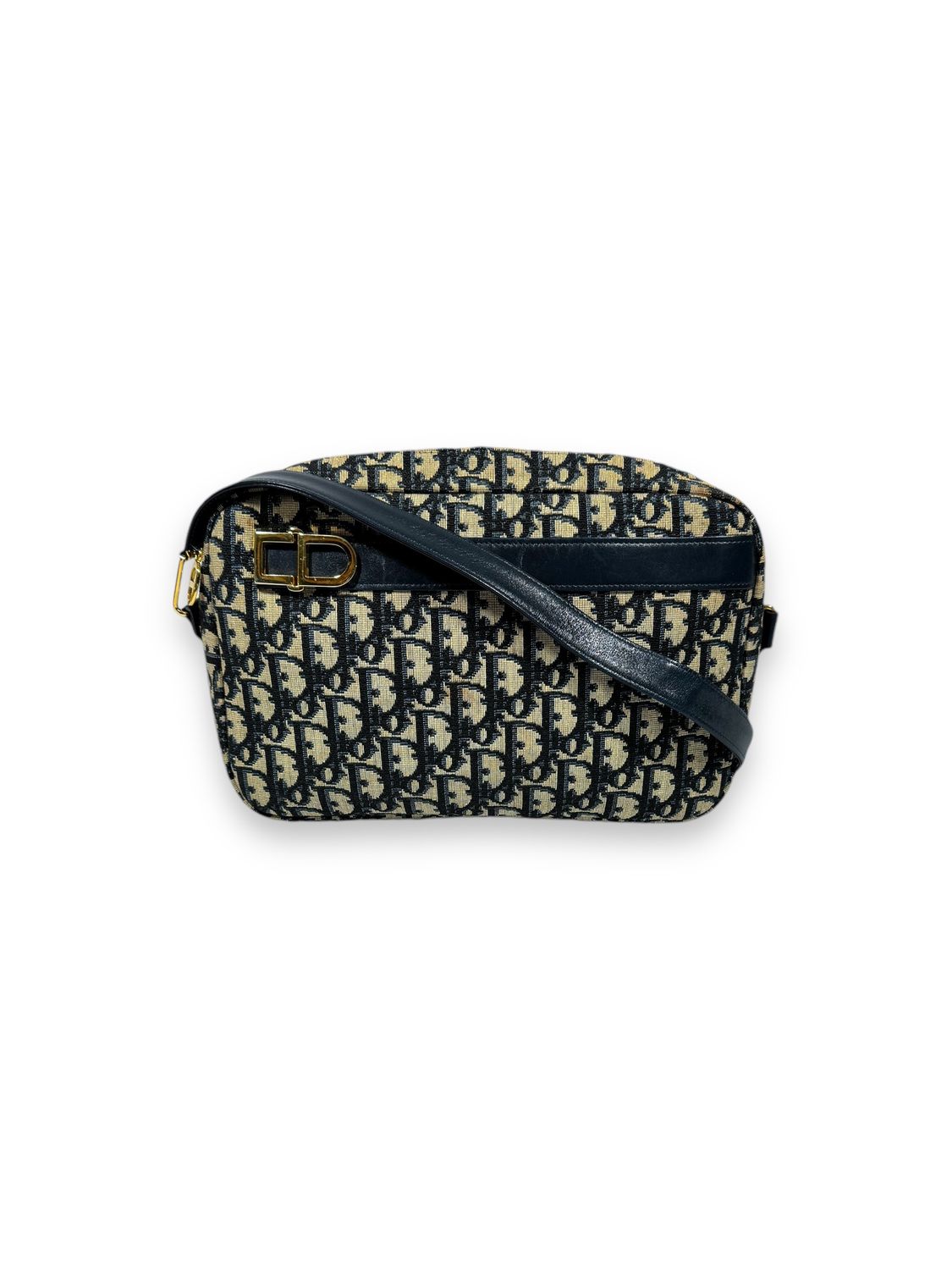 Dior Vintage Navy Oblique Jacquard Crossbody