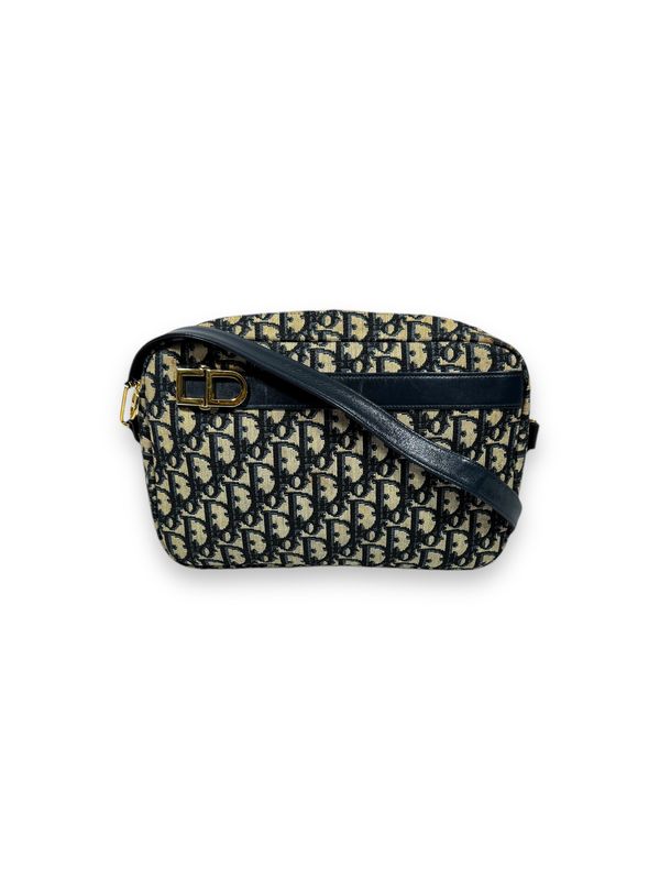 Dior Vintage Navy Oblique Jacquard Crossbody