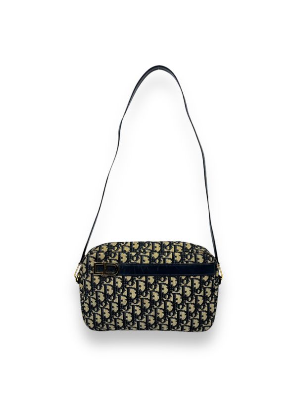 Dior Vintage Navy Oblique Jacquard Crossbody