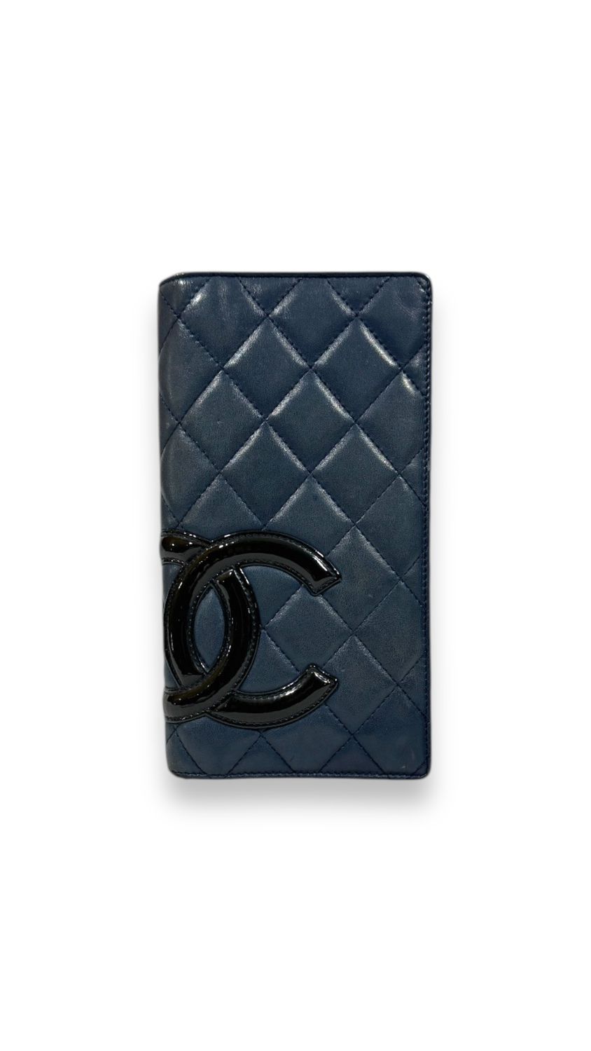 Chanel Cambon Quilted Bi-fold Dark Navy