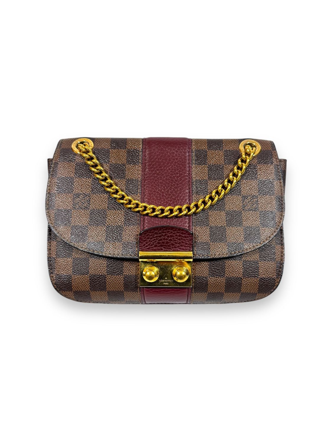 Louis Vuitton Damier Ebene Cuir Taurillon Wight Bordeaux Crossbody