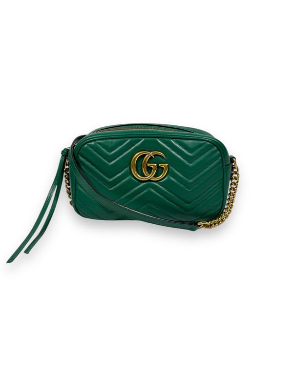 Gucci Small GG Marmont Matelasse Emerald Green Shoulder Bag