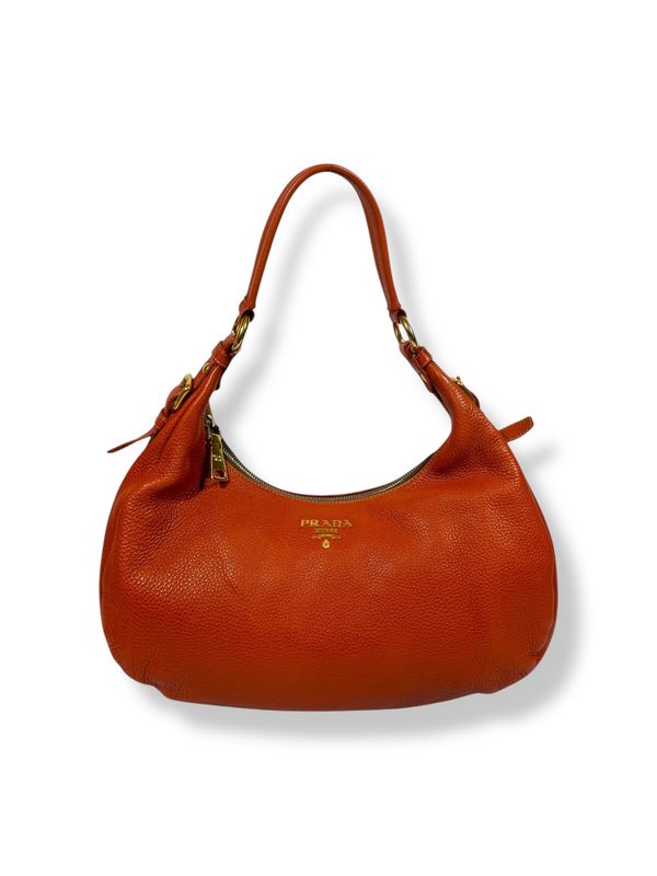 Prada Vitello Daino Hobo Papaya