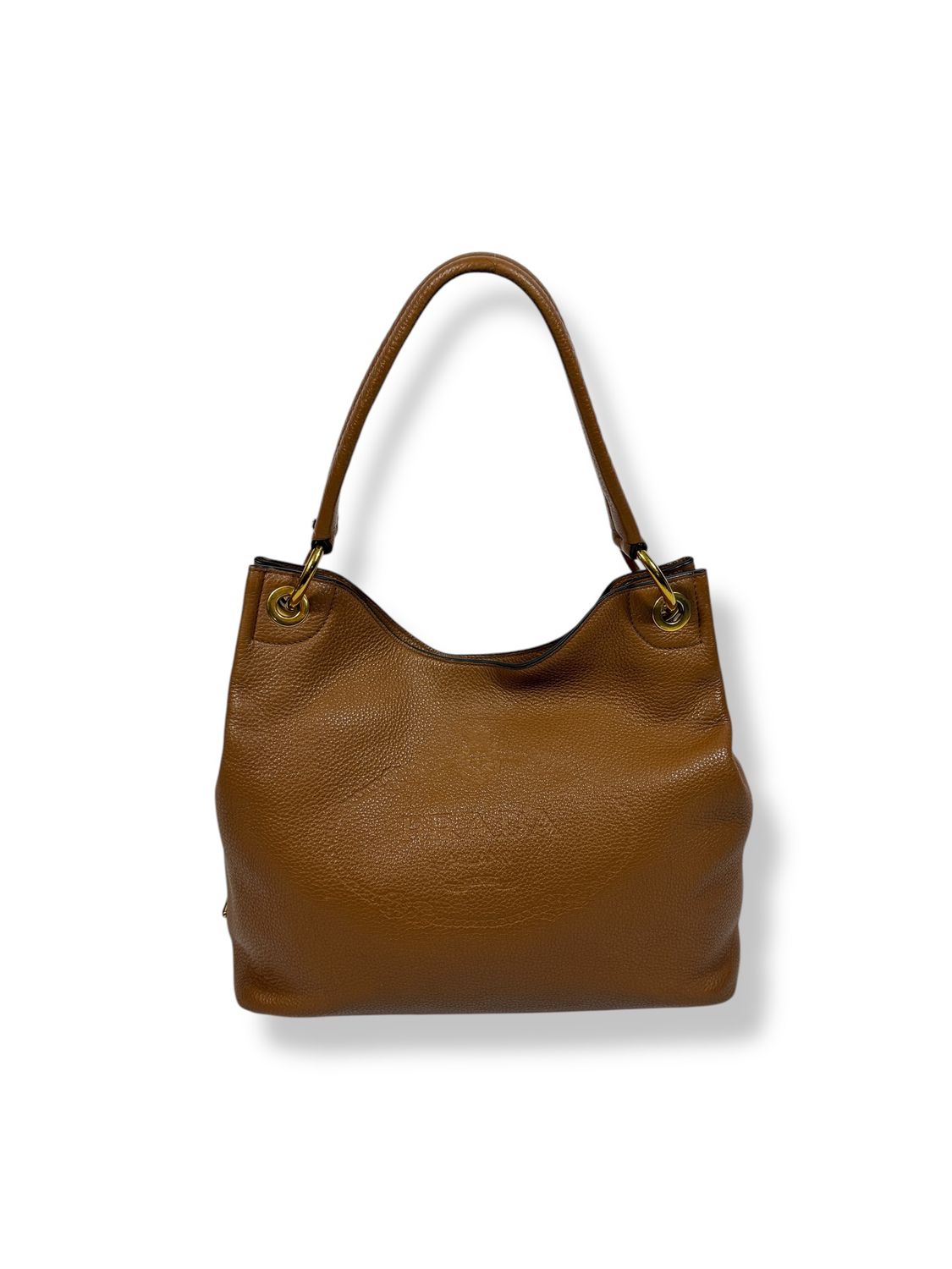 Prada Vitello Phenix Embossed Logo Hobo Canella