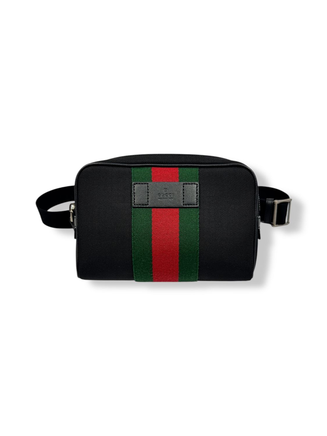 Gucci Canvas Web Slim Belt Bag Black