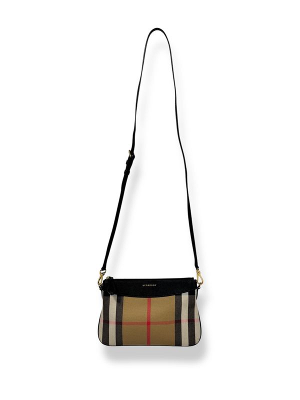 Burberry House Check Derby Peyton Crossbody Clutch Black