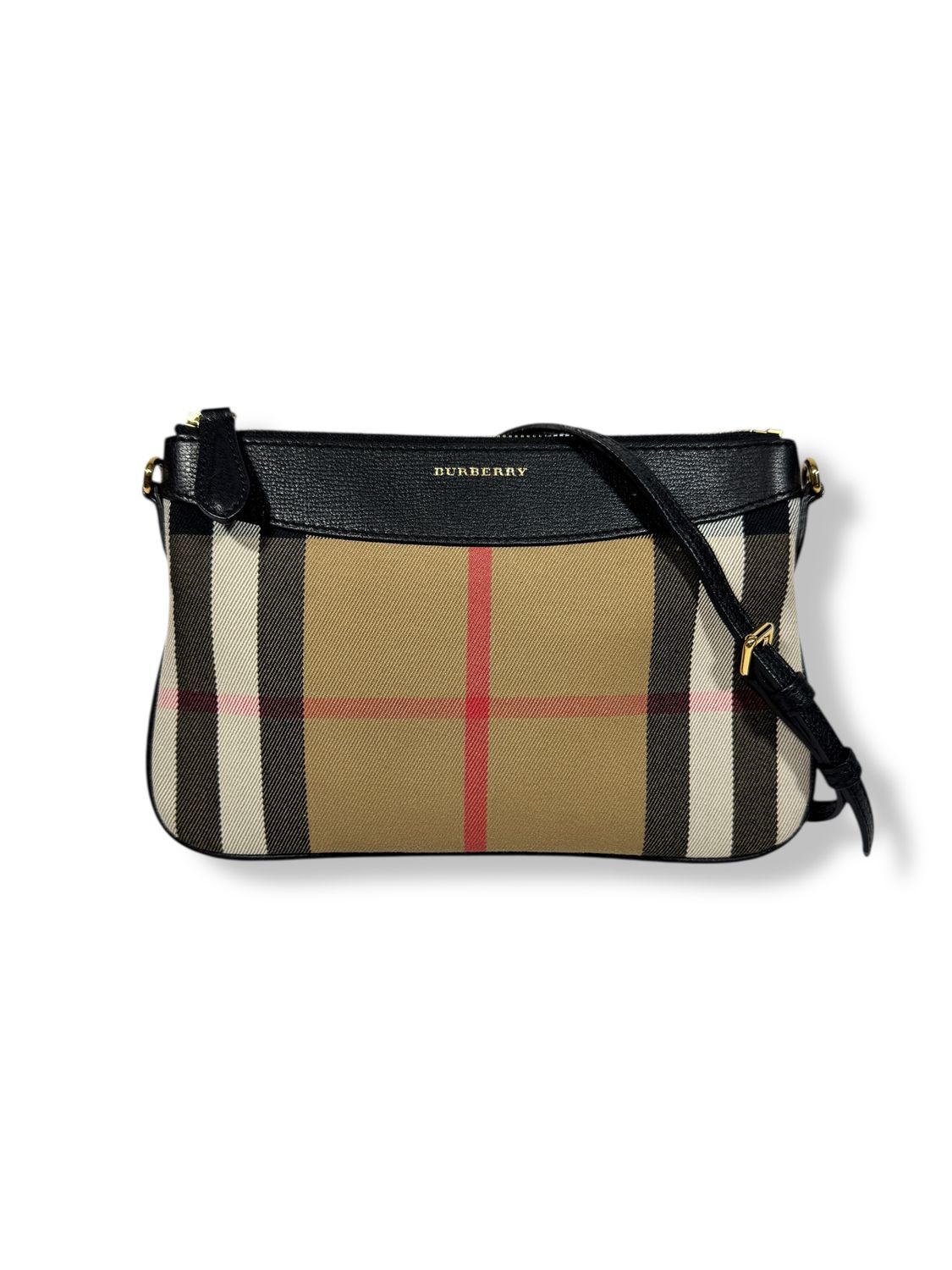 Burberry House Check Derby Peyton Crossbody Clutch Black