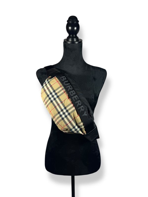 Burberry Nylon Vintage Check Sonny Bum Bag Archive Beige
