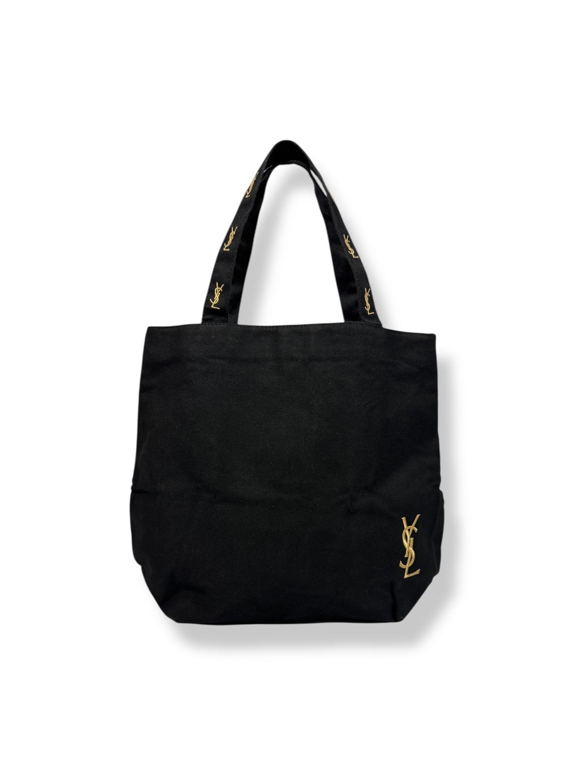 Yves Saint Laurent Black Canvas Novelty Parfums Tote