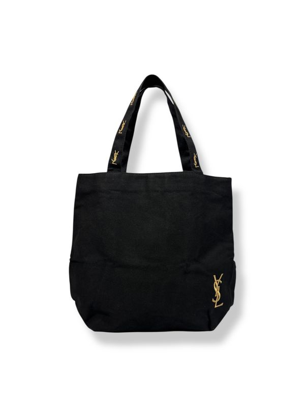 Yves Saint Laurent Black Canvas Novelty Parfums Tote