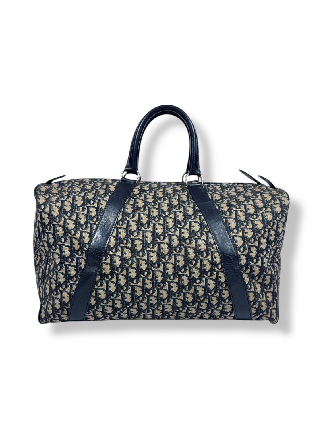 Christian Dior Vintage Trotter Monogram Duffle Bag Navy