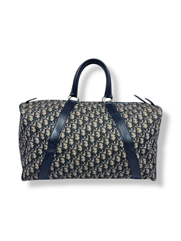 Christian Dior Vintage Trotter Monogram Duffle Bag Navy