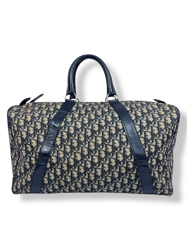 Christian Dior Vintage Trotter Monogram Duffle Bag Navy
