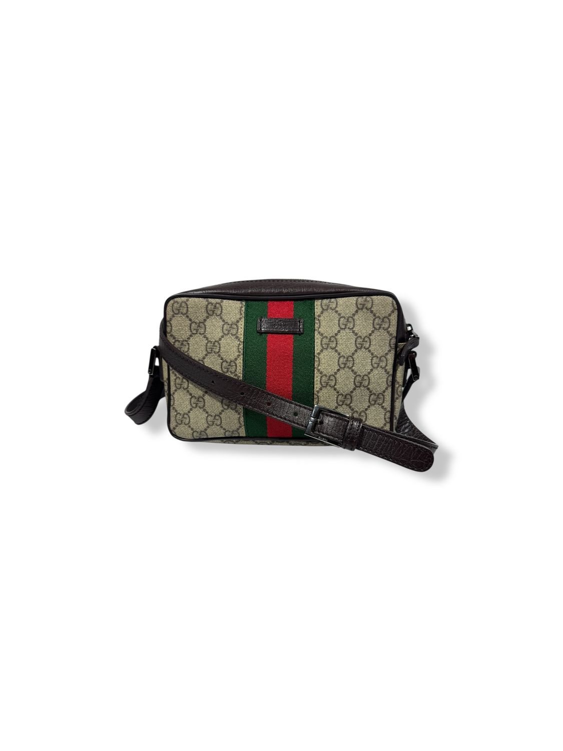 Gucci GG Supreme Monogram Canvas Web Brown