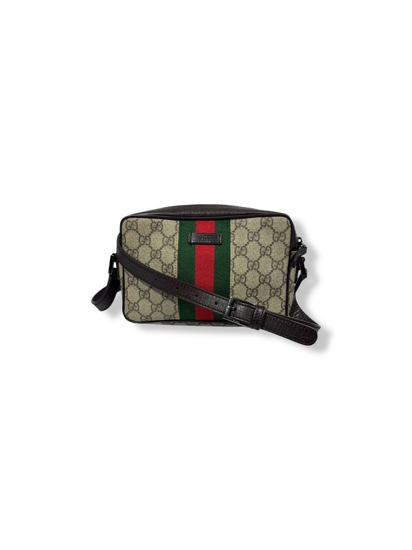 Gucci GG Supreme Monogram Canvas Web Brown