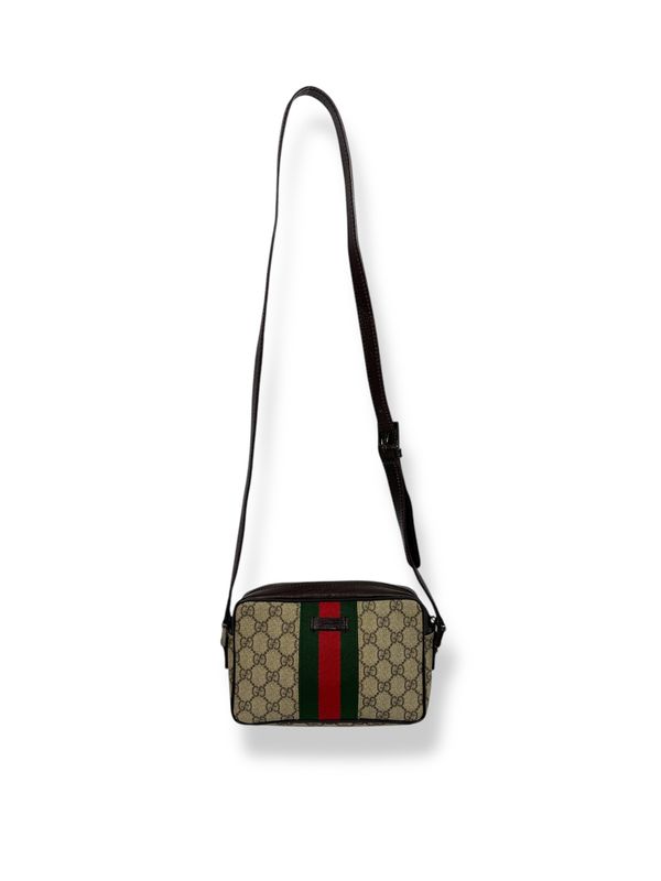 Gucci GG Supreme Monogram Canvas Web Brown