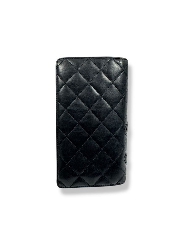 Chanel Calfskin Quilted Cambon Yen Wallet Black