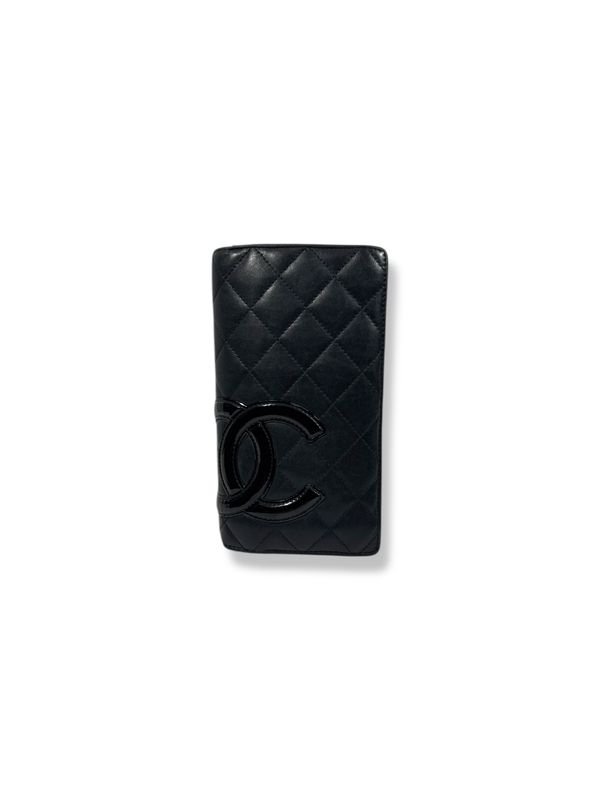 Chanel Calfskin Quilted Cambon Yen Wallet Black