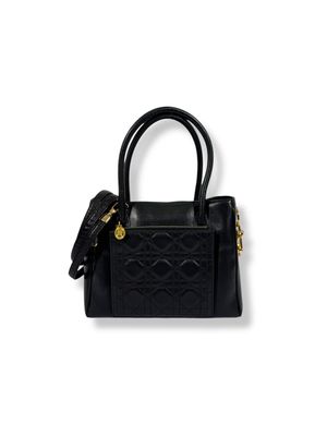 Christian Dior Vintage Black Cannage Lambskin Handbag