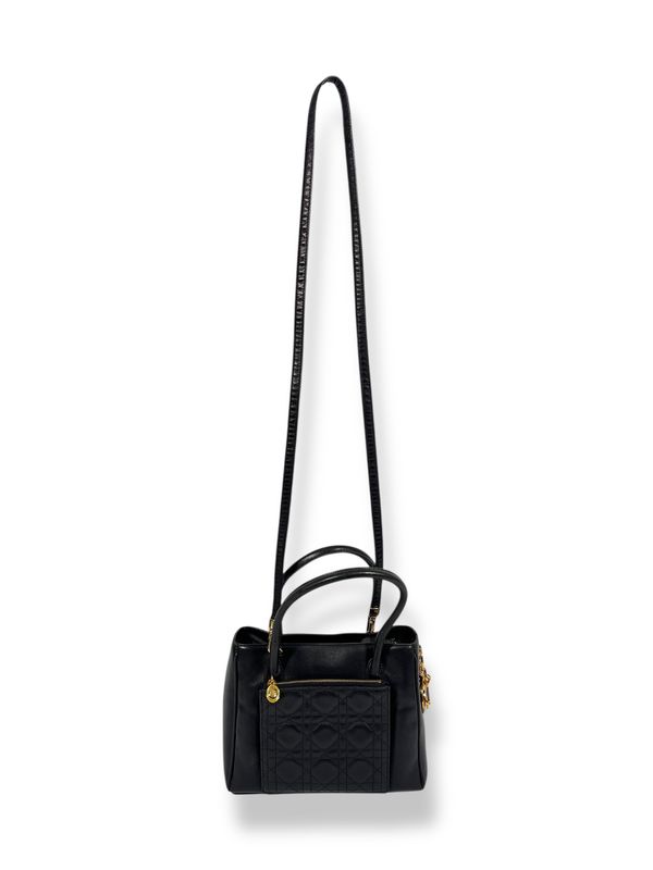 Christian Dior Vintage Black Cannage Lambskin Handbag