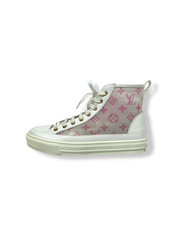 Louis Vuitton Technical Fabric Calfskin Monogram Printed Stellar Sneaker Pink (7.5/38)