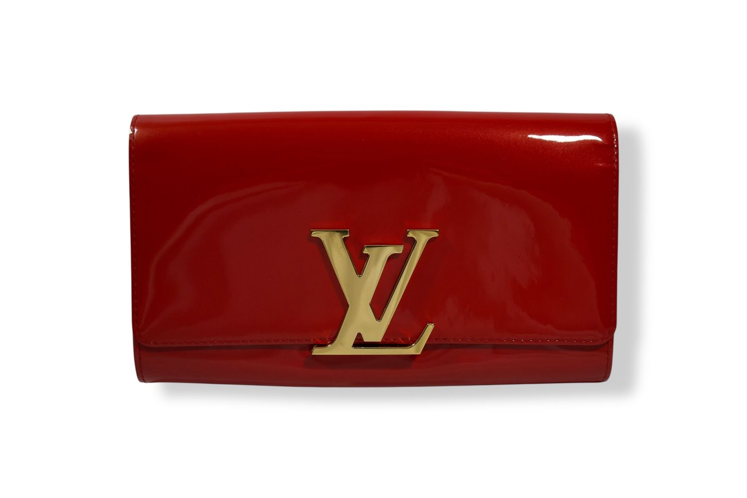 Louis Vuitton Patent Louise Clutch Cherry