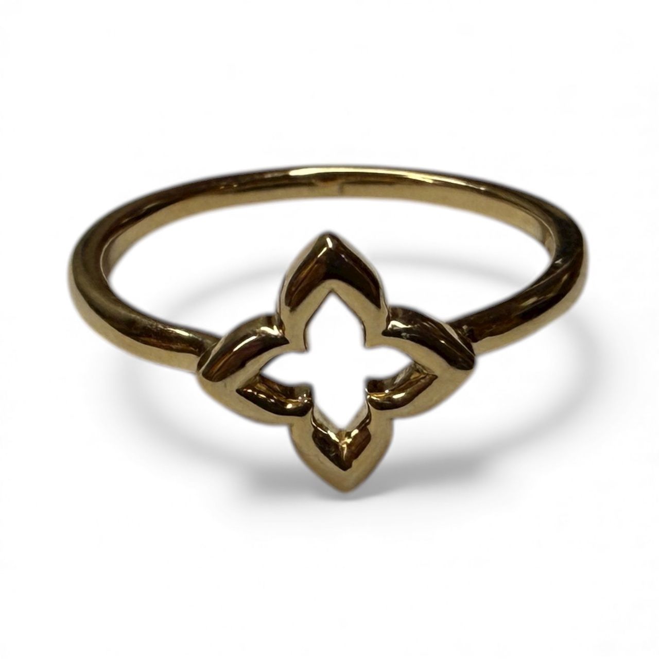 Open Clover 14k Gold Ring Sz 7