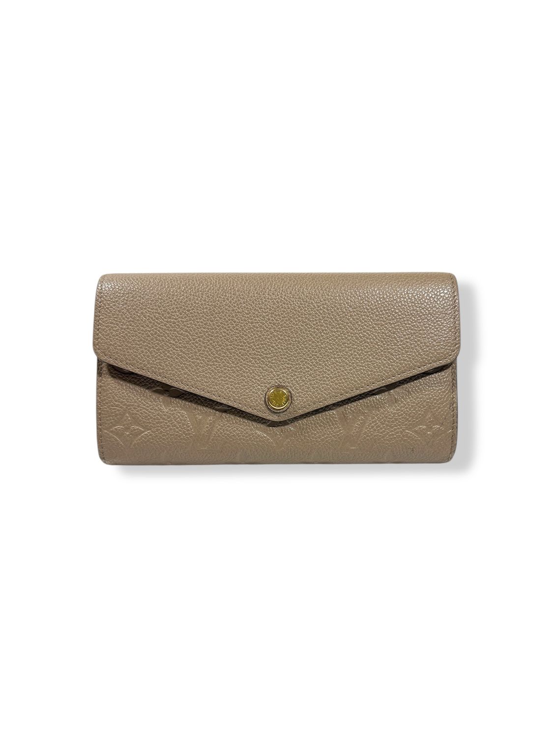 Louis Vuitton Monogram Empreinte Sarah Wallet Touterelle Beige
