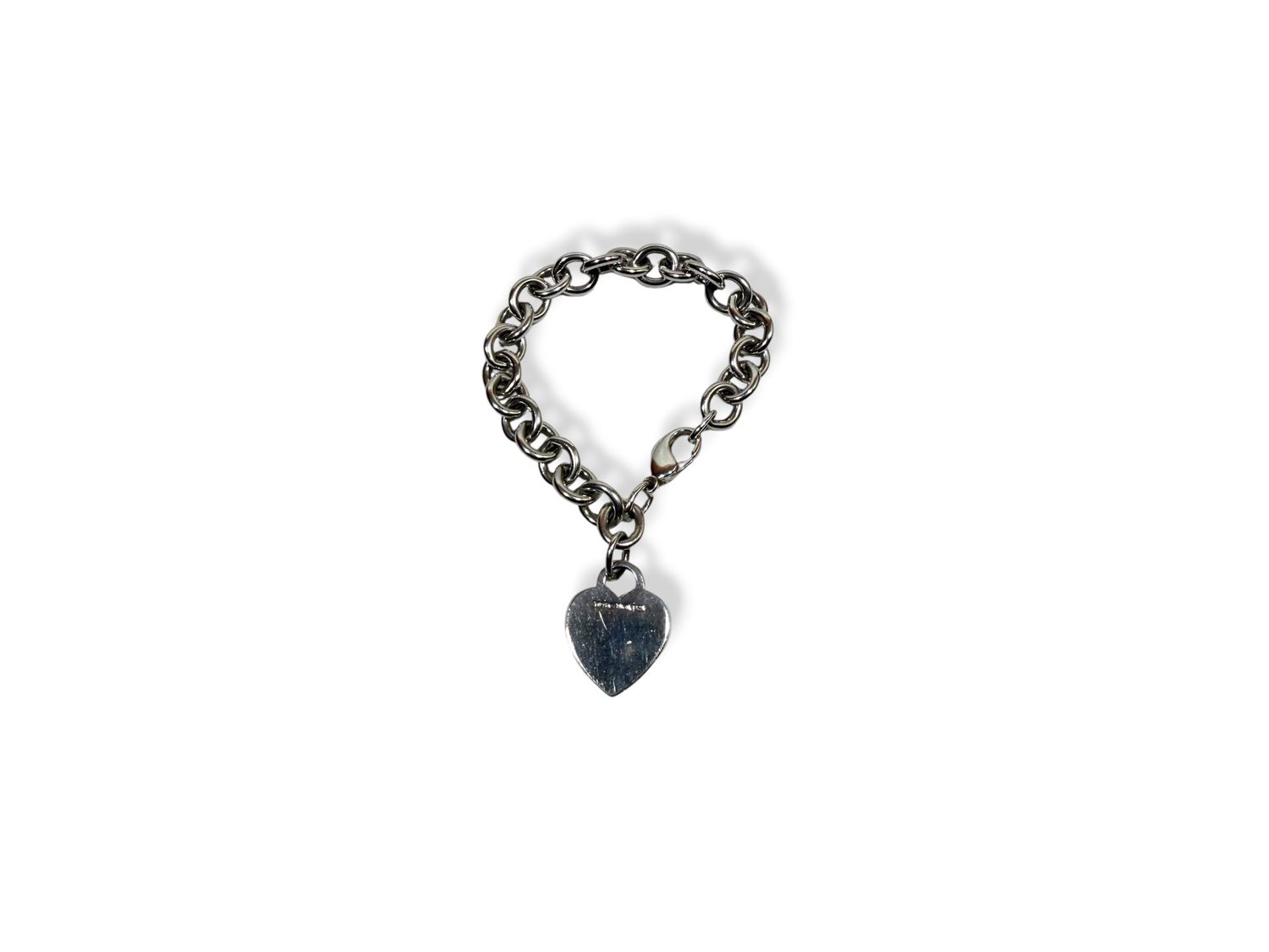 Tiffany &amp; Co. SS Classic Heart Charm Bracelet 7"